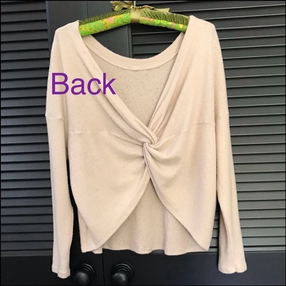 Balletcore Day to Day Blu Pepper, Soft Relaxed Fit, Sweater, Twist Back, Size Sm